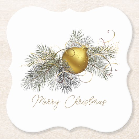 Elegant Christmas Tree Ornament Kartonnen Onderzetters (Voorkant)