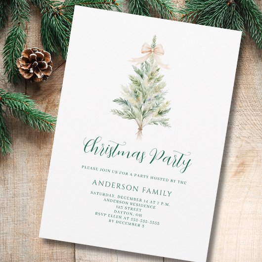 Elegant Christmas Tree Party  Kaart