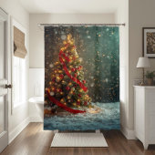 Elegant Christmas Tree Shower Curtain  Douchegordijn
