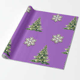 Elegant Christmas Tree & Snowflake Wrapping Paper Cadeaupapier