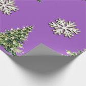 Elegant Christmas Tree & Snowflake Wrapping Paper Cadeaupapier (Hoek)