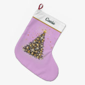 Elegant Christmas Tree Stocking – Classic Design Grote Kerstsok (Voorkant (Hangend))