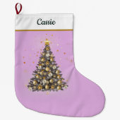 Elegant Christmas Tree Stocking – Classic Design Grote Kerstsok (Voorkant)