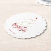 Elegant Christmas Tree Typography Script Kartonnen Onderzetters (Gekanteld)