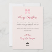 Elegant Christmas Tree with Pink Bows Holiday Card Feestdagenkaart (Achterkant)