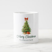 Elegant Christmas Tree with Red Bow & Presents - Grote Koffiekop (Voorkant)