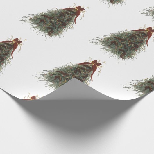Elegant Christmas Tree Wrapping Paper Cadeaupapier (Hoek)