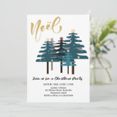 Elegant Christmas Trees Holiday Party Kaart (Staand voorkant)