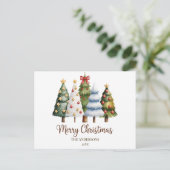 Elegant Christmas Trees Holiday Season Briefkaart (Staand voorkant)