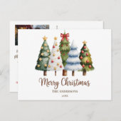 Elegant Christmas Trees Holiday Season Briefkaart (Voorkant / Achterkant)