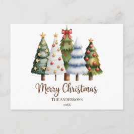 Elegant Christmas Trees Holiday Season Briefkaart