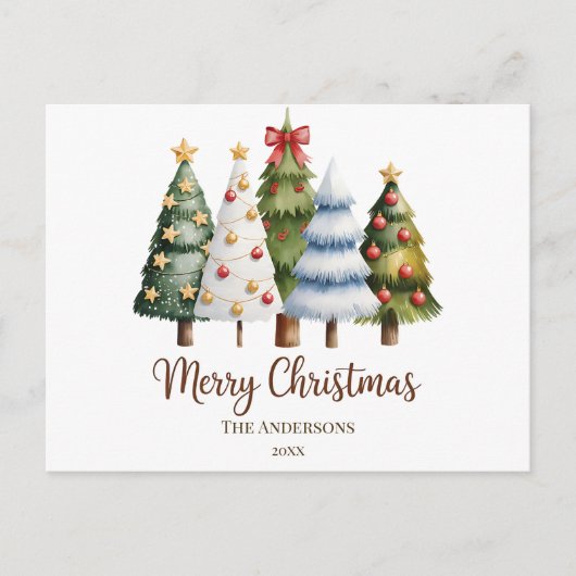 Elegant Christmas Trees Holiday Season Briefkaart (Voorkant)