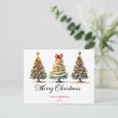 Elegant Christmas Trees Holiday Season Briefkaart (Staand voorkant)