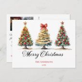 Elegant Christmas Trees Holiday Season Briefkaart (Voorkant / Achterkant)