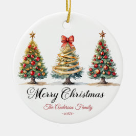 Elegant Christmas Trees Holiday Season Keramisch Ornament