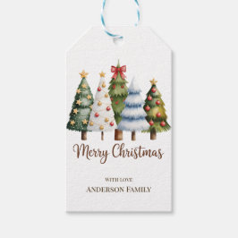 Elegant Christmas Trees Holiday Season Mini Cadeaulabel