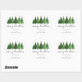 Elegant Christmas Trees Holiday Season Ronde Sticker (Vel)