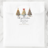 Elegant Christmas Trees Holiday Season Ronde Sticker (Tas)