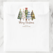 Elegant Christmas Trees Holiday Season Ronde Sticker (Tas)
