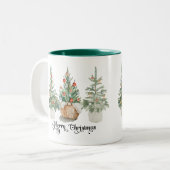 Elegant Christmas Trees Holiday Tweekleurige Koffiemok (Voorkant links)