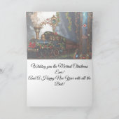 Elegant Christmas Victorian Steampunk Steam Train  Feestdagen Kaart (Binnen)