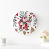 Elegant Christmas Wall Clock – Festive Winter Time Grote Klok (Huis)