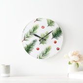 Elegant Christmas Wall Clock – Festive Winter Time Grote Klok (Huis)