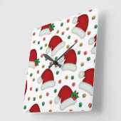 Elegant Christmas Wall Clock – Festive Winter Time Vierkante Klok (Hoek)
