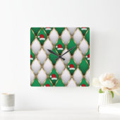 Elegant Christmas Wall Clock – Festive Winter Time Vierkante Klok (Huis)