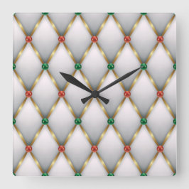 Elegant Christmas Wall Clock – Festive Winter Time Vierkante Klok