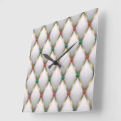 Elegant Christmas Wall Clock – Festive Winter Time Vierkante Klok (Hoek)