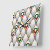 Elegant Christmas Wall Clock – Festive Winter Time Vierkante Klok (Hoek)