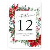 Elegant Christmas Wedding Table Number Card Kaart (Achterkant)
