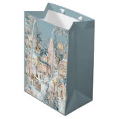 Elegant Christmas Whimsical Village | Gift Bag Medium Cadeauzakje (Voorkant Gekanteld)
