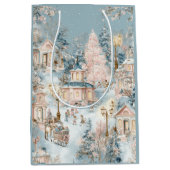 Elegant Christmas Whimsical Village | Gift Bag Medium Cadeauzakje (Voorkant)