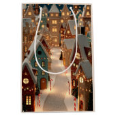 Elegant Christmas Whimsical Village | Gift Bag Medium Cadeauzakje (Voorkant)