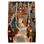 Elegant Christmas Whimsical Village | Gift Bag Medium Cadeauzakje (Achterkant)