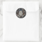Elegant Christmas white owl woodland winter forest Ronde Sticker (Tas)