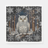 Elegant Christmas white owl woodland winter forest Servet (Voorkant)