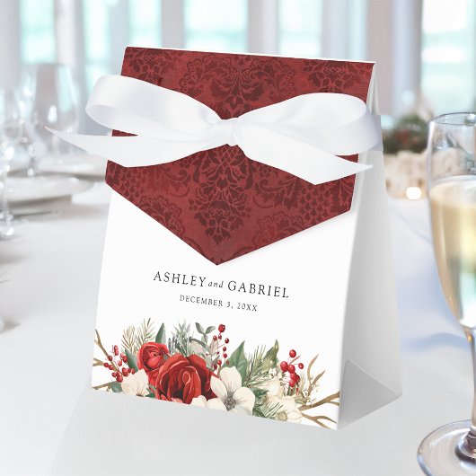 Elegant Christmas Winter Floral Bedankdoosjes