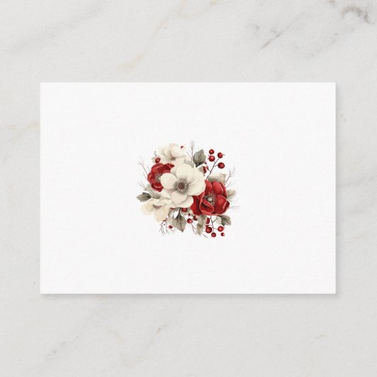 Elegant Christmas Winter Floral Informatiekaartje (Achterkant)
