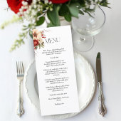 Elegant Christmas Winter Floral Menu
