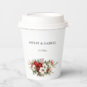 Elegant Christmas Winter Floral Papieren Bekers (Voorkant)