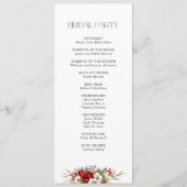 Elegant Christmas Winter Floral Programmakaart (Achterkant)