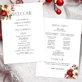 Elegant Christmas Winter Floral Programmakaart