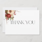 Elegant Christmas Winter Floral Typography Bedankkaart (Voorkant)