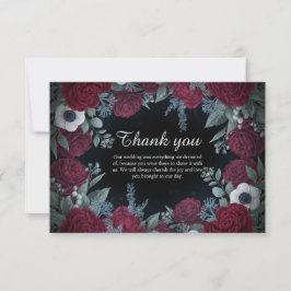 Elegant Christmas Winter Floral Wedding Thank You Bedankkaart