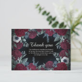 Elegant Christmas Winter Floral Wedding Thank You Bedankkaart (Staand voorkant)