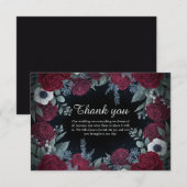 Elegant Christmas Winter Floral Wedding Thank You Bedankkaart (Voorkant / Achterkant)