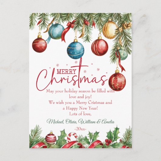 Elegant Christmas Winter Tree Holiday Card Feestdagenkaart (Voorkant)